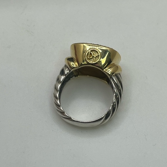 David Yurman Noblesse 18K Gold & Sterling Silver Pave Diamond Ring - Picture 2 of 15